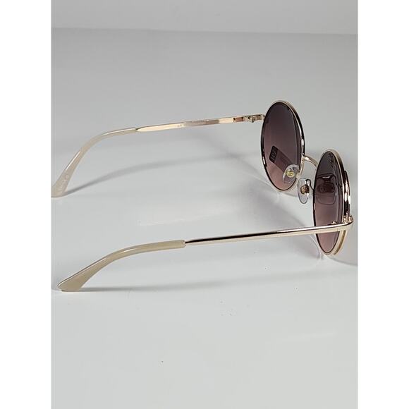 FGX by Foster Grant Gold & White Full Round Metal Frame Sunglasses 52077FGX020 - Picture 6 of 11